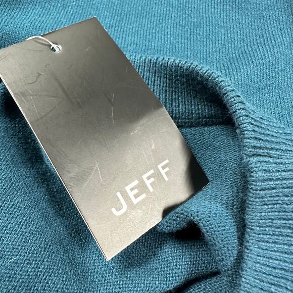 Jeff Men's Emerald Blue Long Sleeve Sweater Size Large New With Tags Condition - Picture 4 of 9
